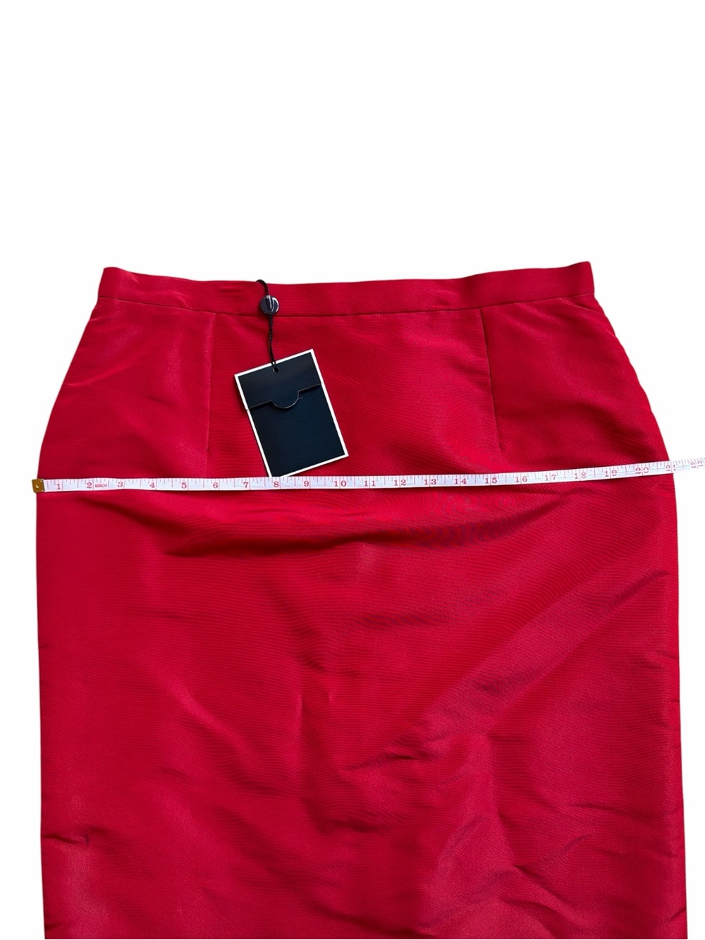 Oscar De La Renta Crimson Silk Skirt - Picture 8 of 8